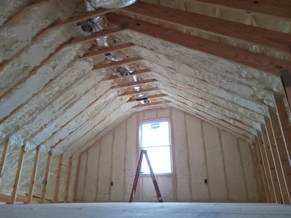 Spray foam roofing application for Crawl Space Insulation project in Van Wert
